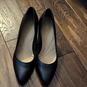Clarks Classic Black Leather Heels